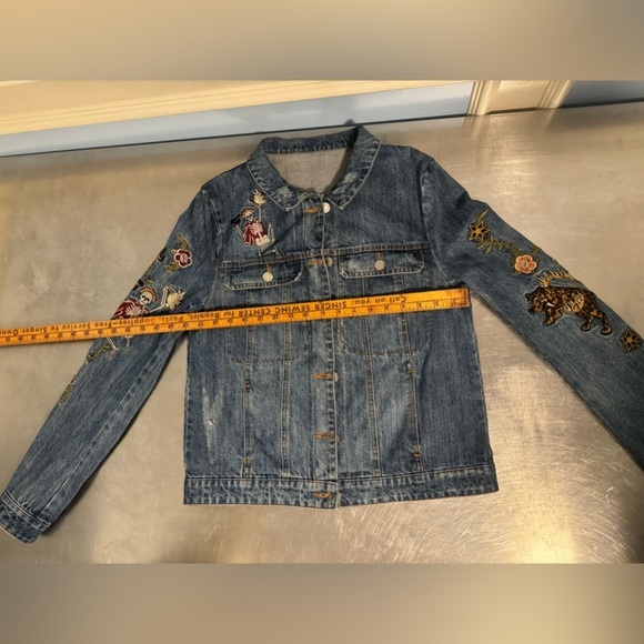Zadig & Voltaire - RARE Kioky Tattoo embroidered denim jean jacket - Picture 10 of 16